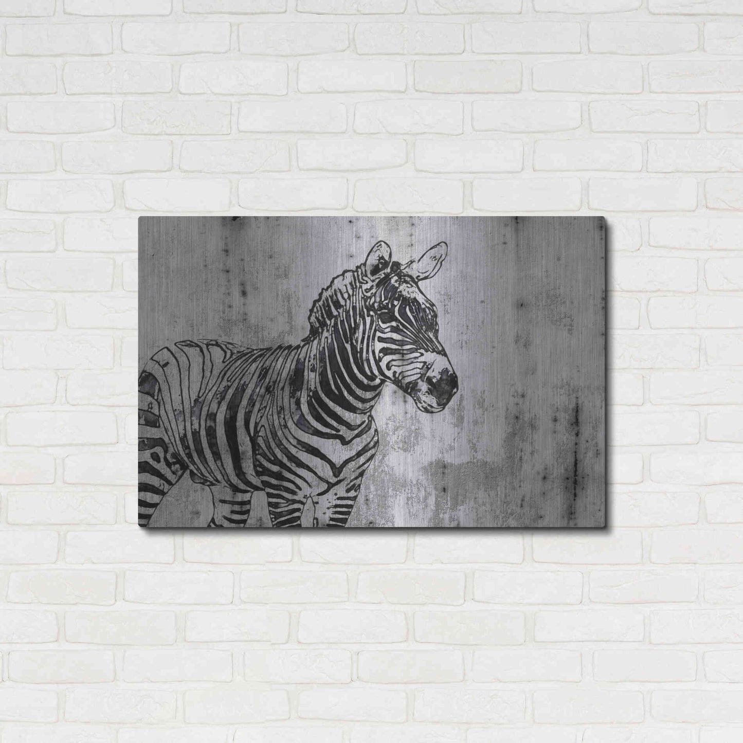 Luxe Metal Art 'Rustic Zebra 1' by Irena Orlov, Metal Wall Art,36x24