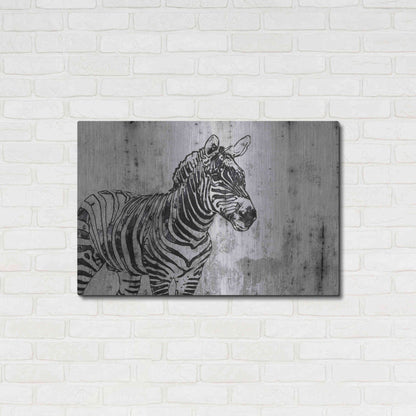 Luxe Metal Art 'Rustic Zebra 1' by Irena Orlov, Metal Wall Art,36x24