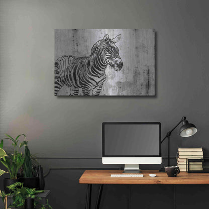 Luxe Metal Art 'Rustic Zebra 1' by Irena Orlov, Metal Wall Art,36x24