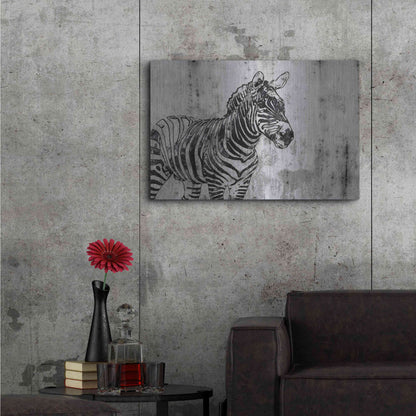 Luxe Metal Art 'Rustic Zebra 1' by Irena Orlov, Metal Wall Art,36x24