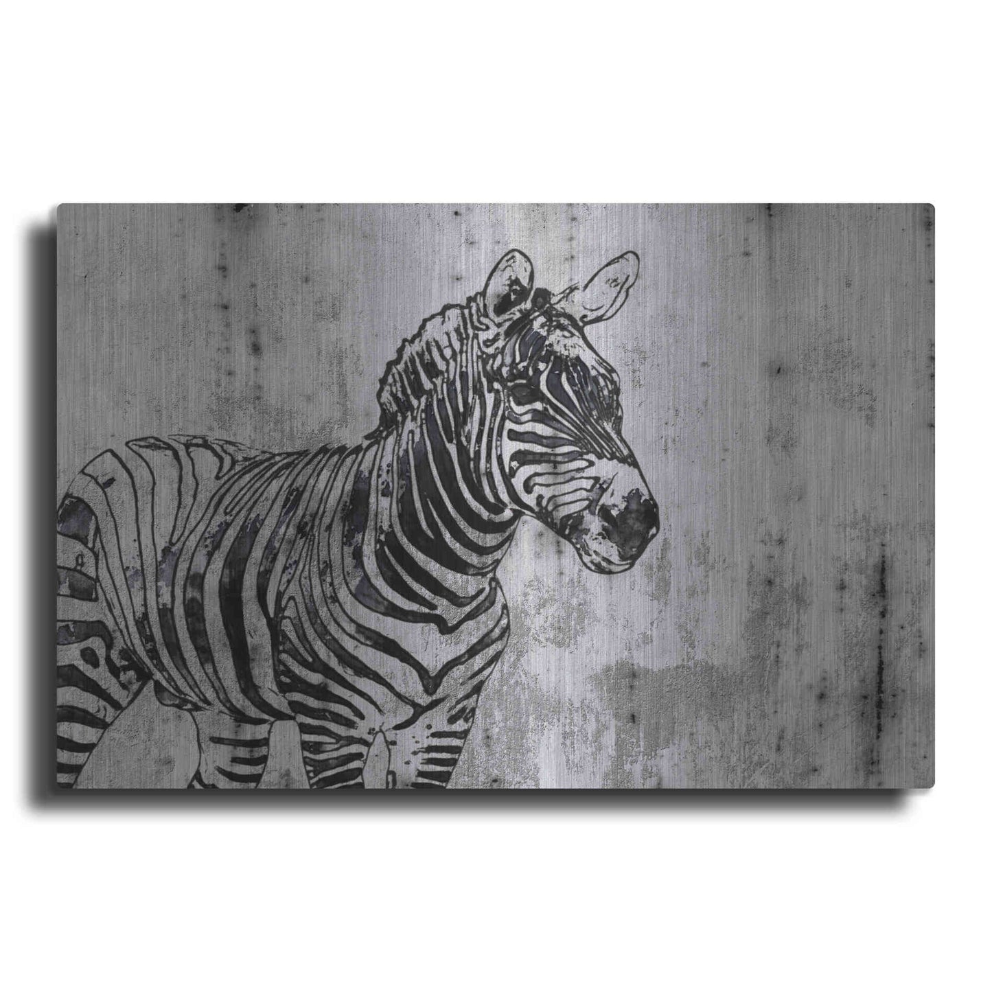 Luxe Metal Art 'Rustic Zebra 1' by Irena Orlov, Metal Wall Art