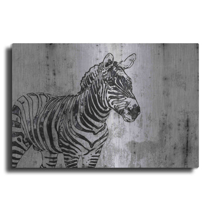 Luxe Metal Art 'Rustic Zebra 1' by Irena Orlov, Metal Wall Art