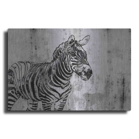 Luxe Metal Art 'Rustic Zebra 1' by Irena Orlov, Metal Wall Art