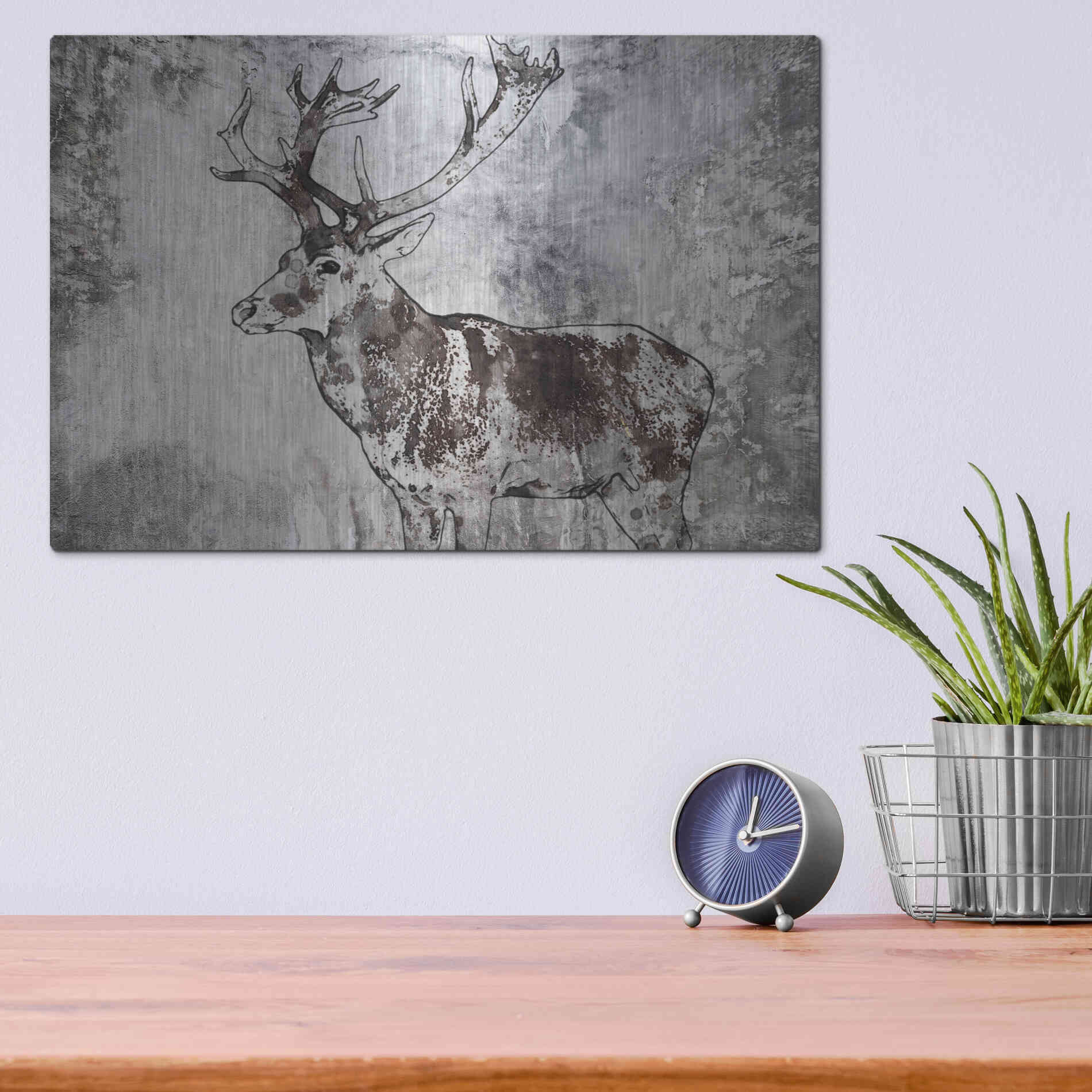 Luxe Metal Art 'Javan Rusa' by Irena Orlov, Metal Wall Art,16x12
