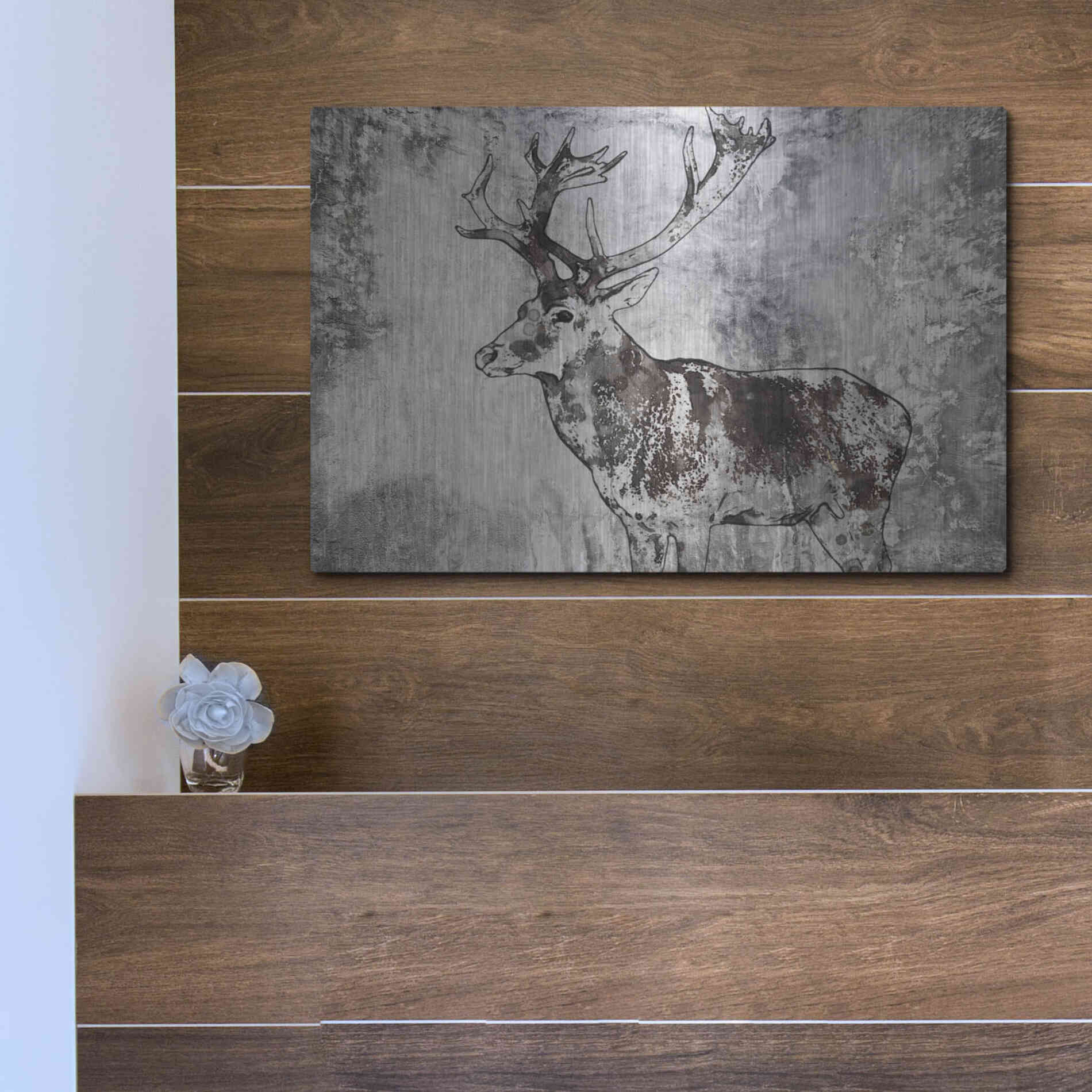 Luxe Metal Art 'Javan Rusa' by Irena Orlov, Metal Wall Art,16x12
