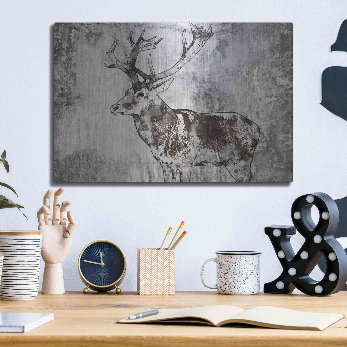 Luxe Metal Art 'Javan Rusa' by Irena Orlov, Metal Wall Art,16x12
