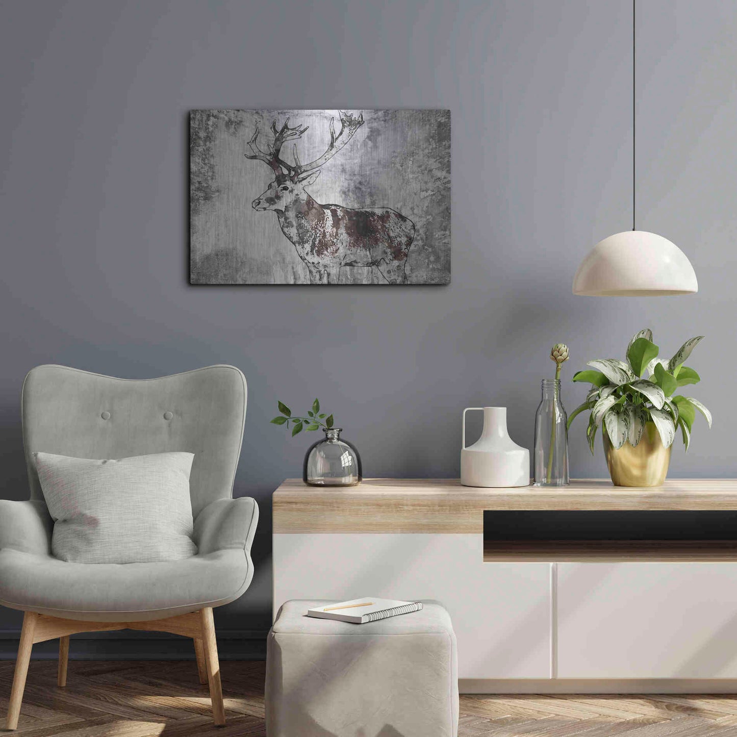 Luxe Metal Art 'Javan Rusa' by Irena Orlov, Metal Wall Art,24x16