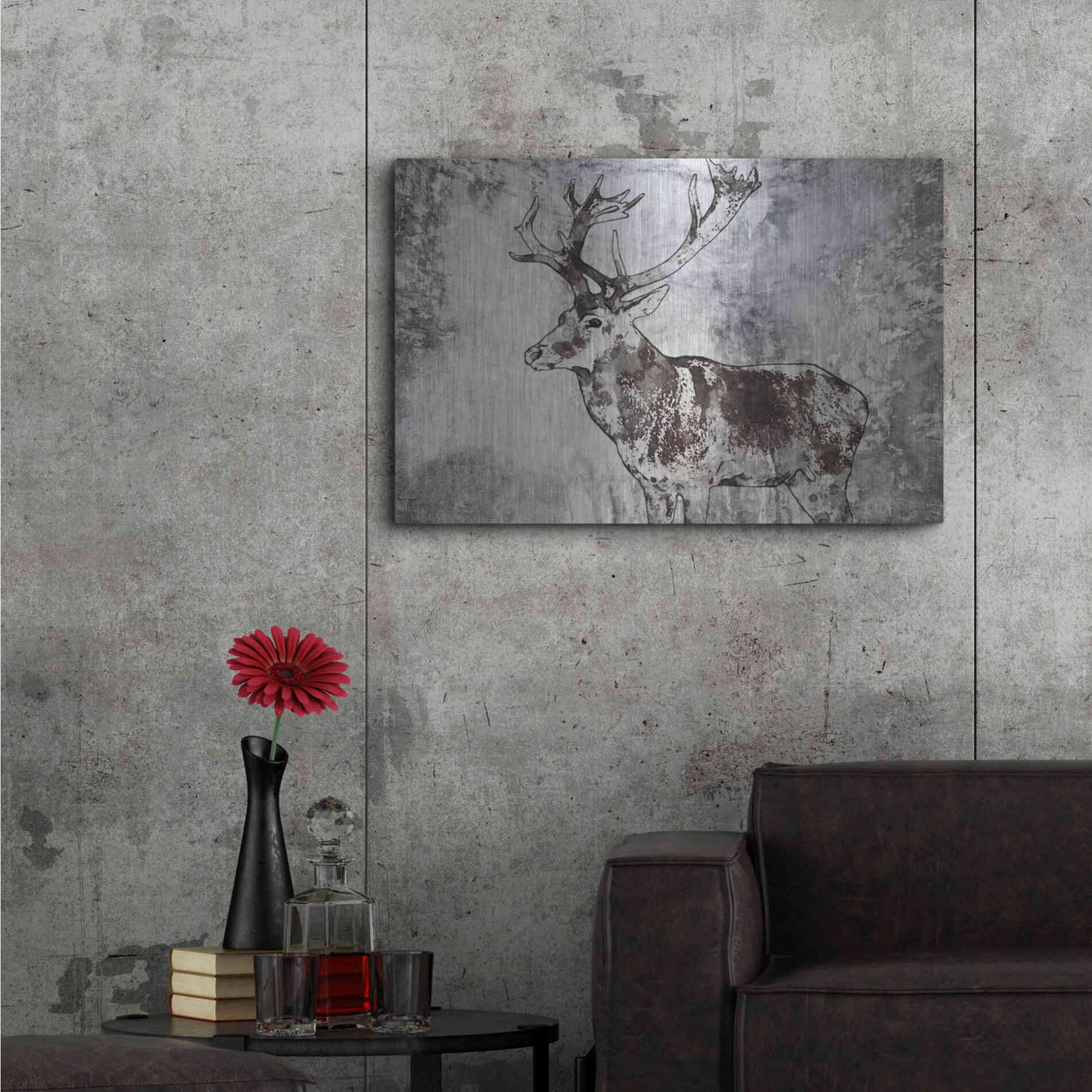 Luxe Metal Art 'Javan Rusa' by Irena Orlov, Metal Wall Art,36x24