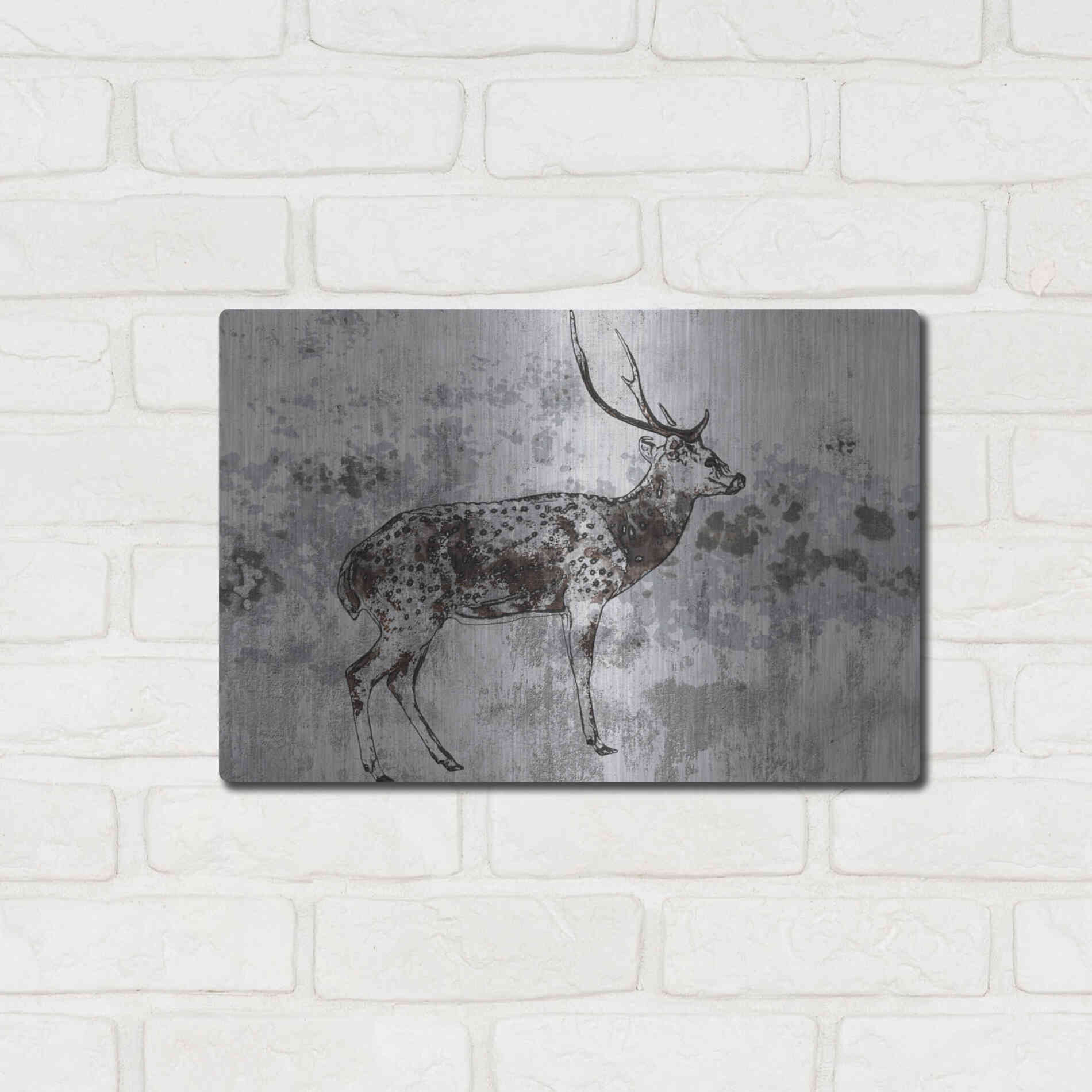 Luxe Metal Art 'Sika Deer 1' by Irena Orlov, Metal Wall Art,16x12