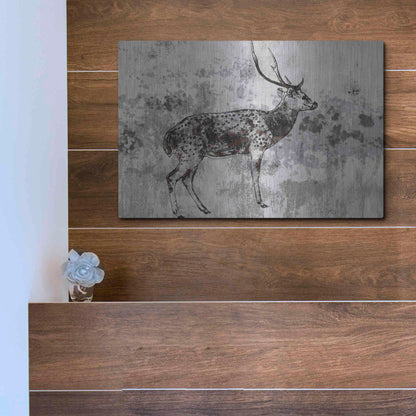Luxe Metal Art 'Sika Deer 1' by Irena Orlov, Metal Wall Art,16x12