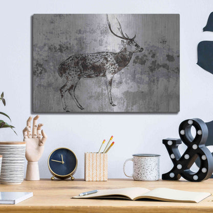 Luxe Metal Art 'Sika Deer 1' by Irena Orlov, Metal Wall Art,16x12