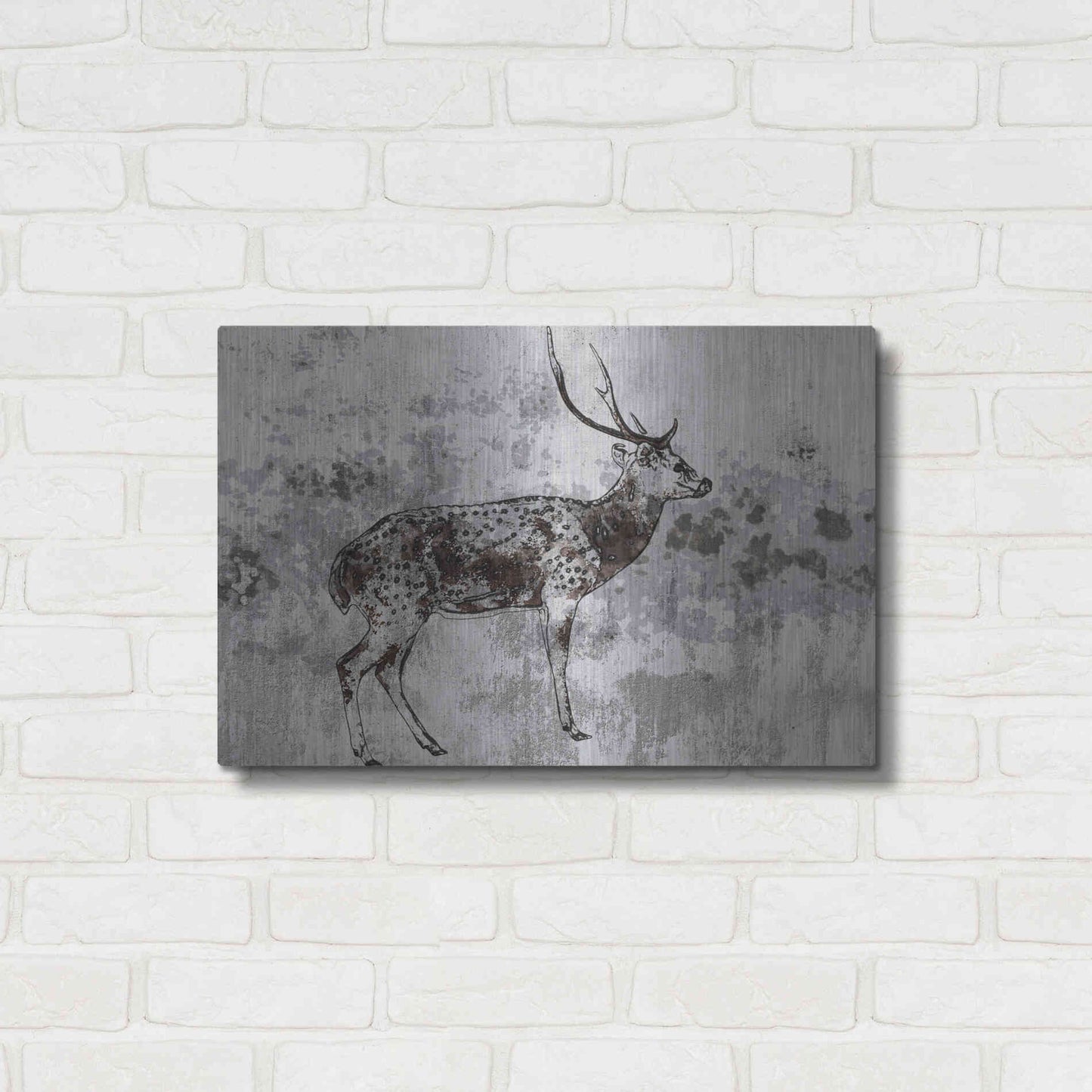 Luxe Metal Art 'Sika Deer 1' by Irena Orlov, Metal Wall Art,24x16