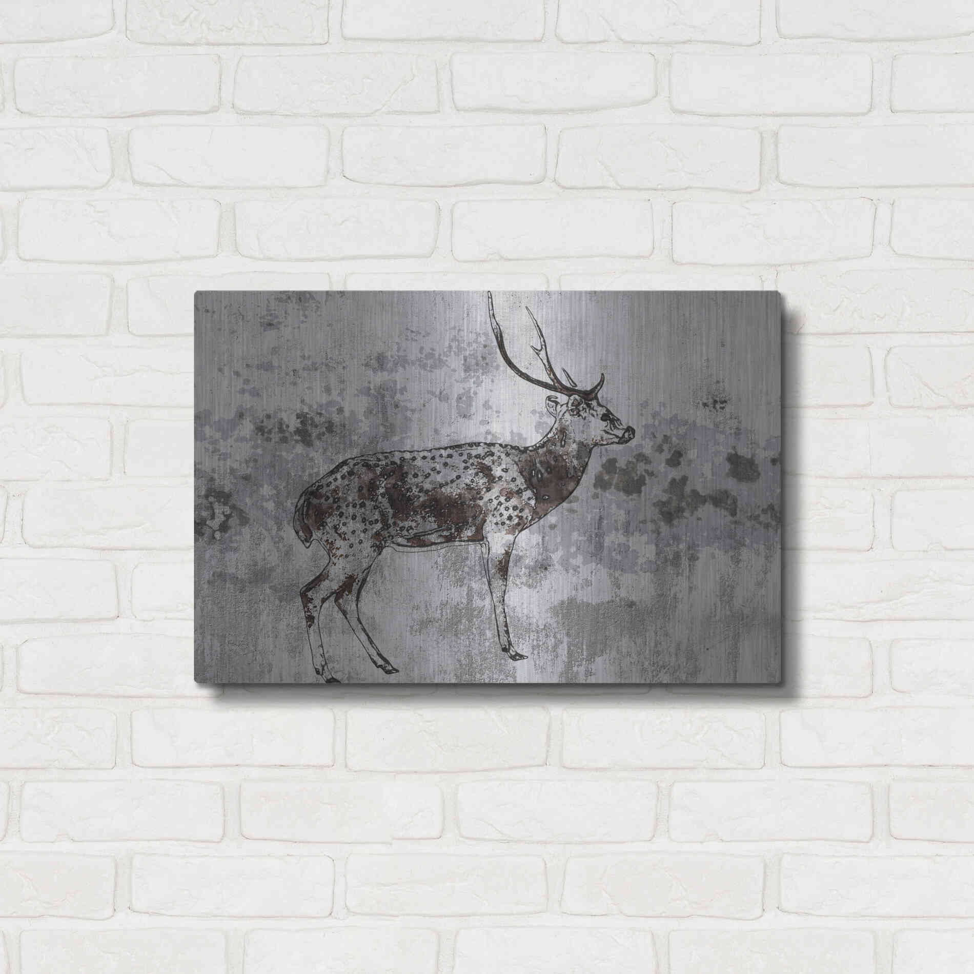 Luxe Metal Art 'Sika Deer 1' by Irena Orlov, Metal Wall Art,24x16