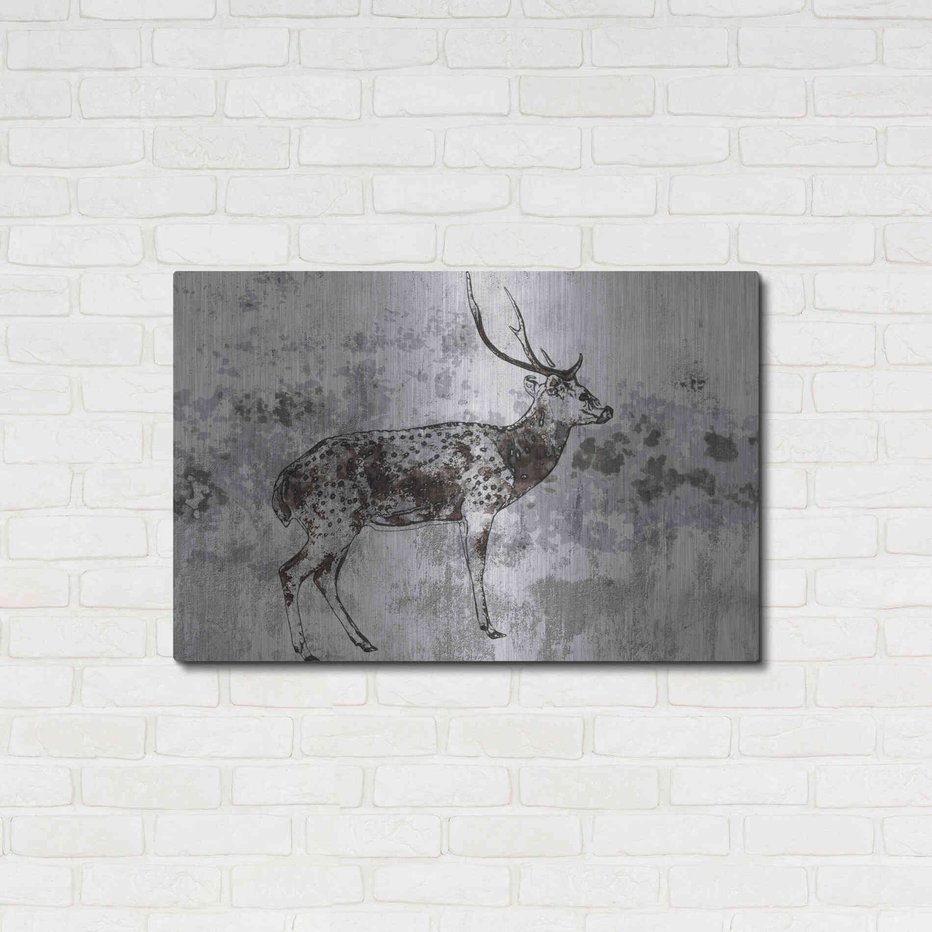 Luxe Metal Art 'Sika Deer 1' by Irena Orlov, Metal Wall Art,36x24