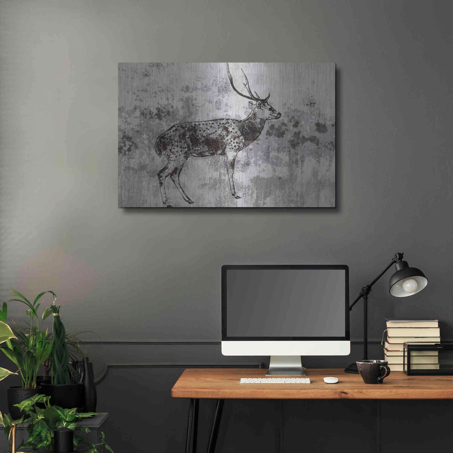 Luxe Metal Art 'Sika Deer 1' by Irena Orlov, Metal Wall Art,36x24