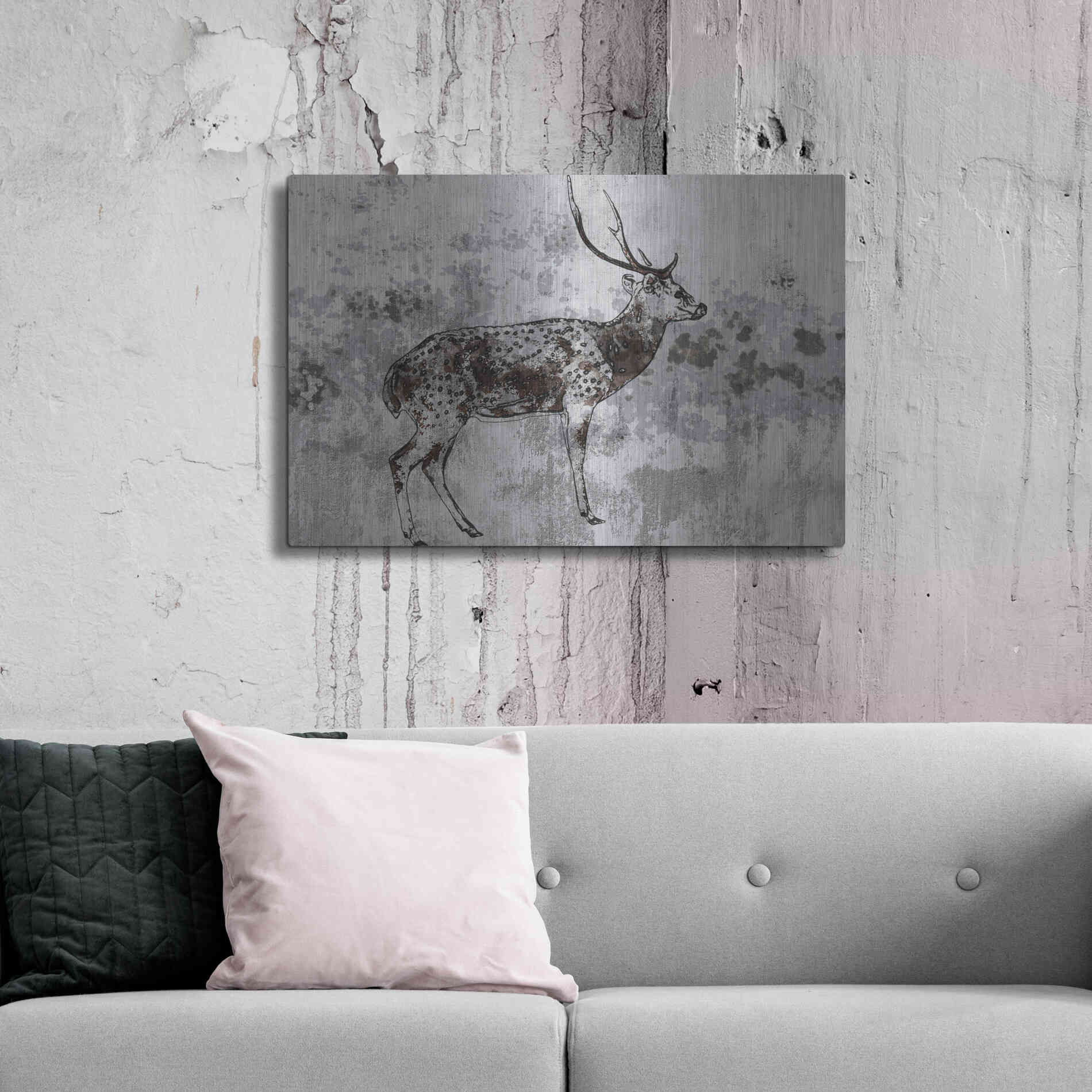 Luxe Metal Art 'Sika Deer 1' by Irena Orlov, Metal Wall Art,36x24