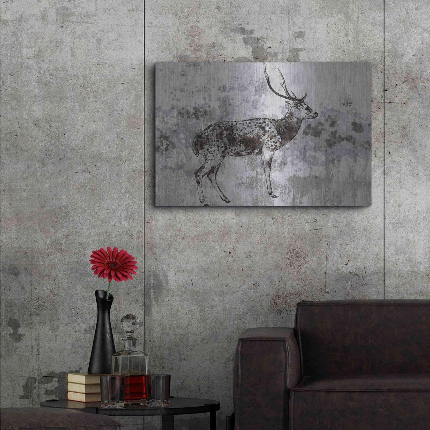 Luxe Metal Art 'Sika Deer 1' by Irena Orlov, Metal Wall Art,36x24