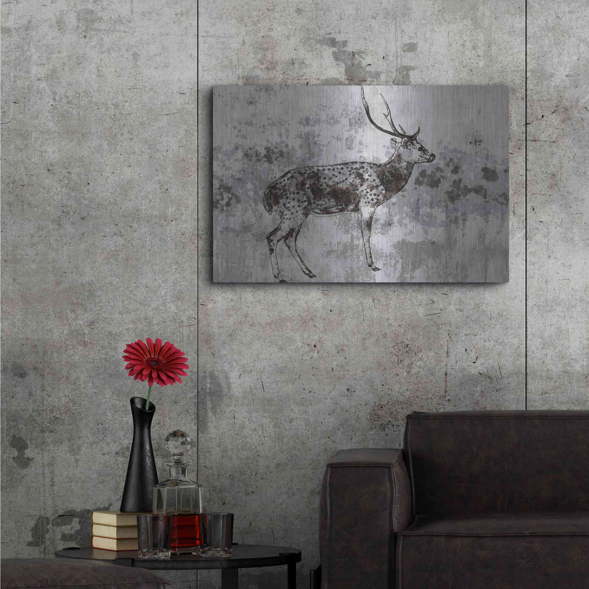 Luxe Metal Art 'Sika Deer 1' by Irena Orlov, Metal Wall Art,36x24