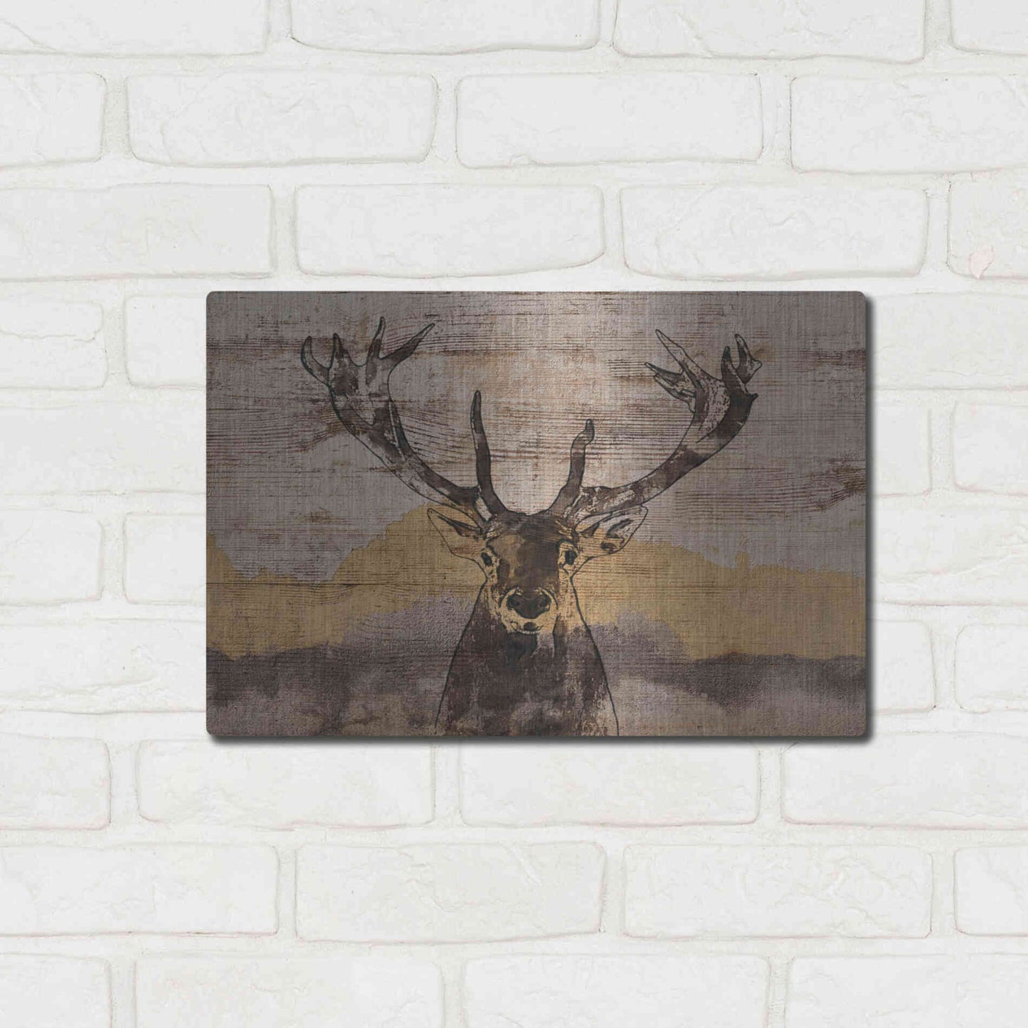 Luxe Metal Art 'White-Tailed Deer' by Irena Orlov, Metal Wall Art,16x12