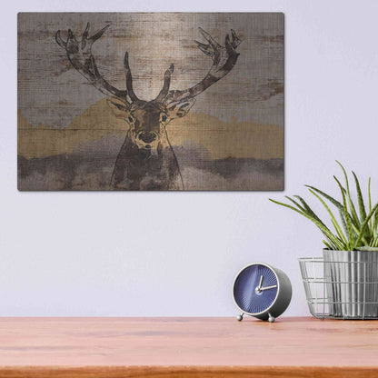 Luxe Metal Art 'White-Tailed Deer' by Irena Orlov, Metal Wall Art,16x12