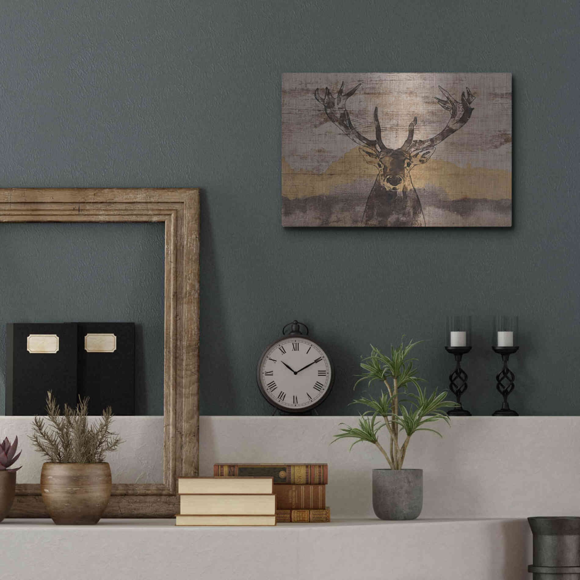 Luxe Metal Art 'White-Tailed Deer' by Irena Orlov, Metal Wall Art,16x12