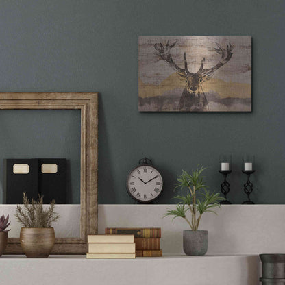 Luxe Metal Art 'White-Tailed Deer' by Irena Orlov, Metal Wall Art,16x12