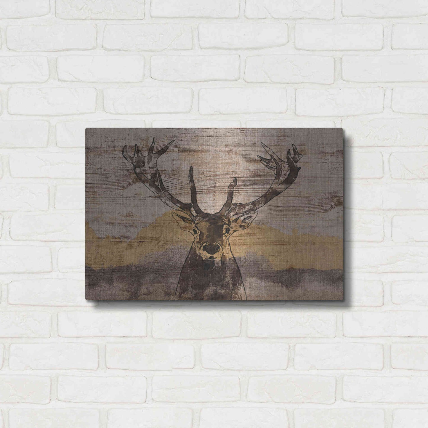 Luxe Metal Art 'White-Tailed Deer' by Irena Orlov, Metal Wall Art,24x16