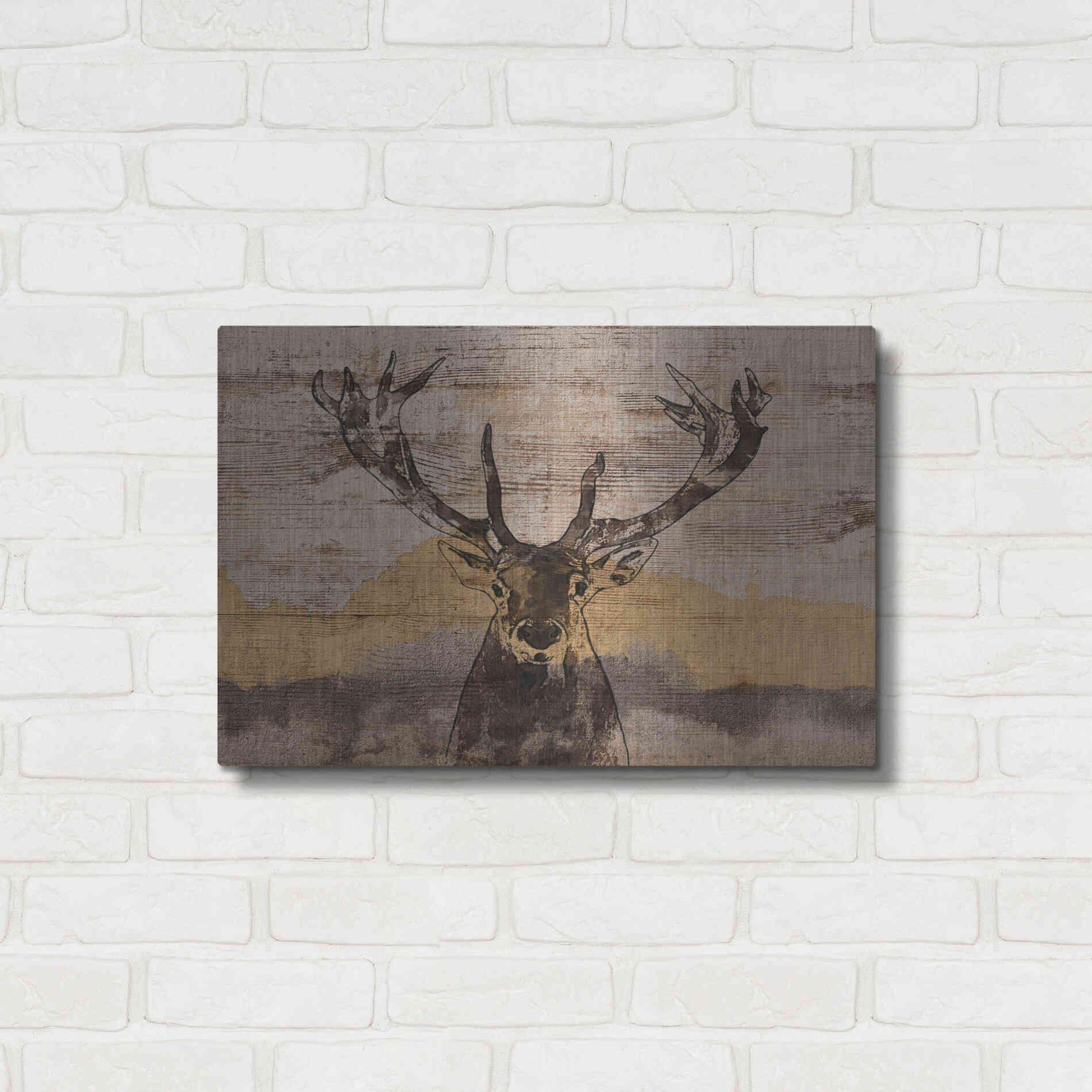 Luxe Metal Art 'White-Tailed Deer' by Irena Orlov, Metal Wall Art,24x16