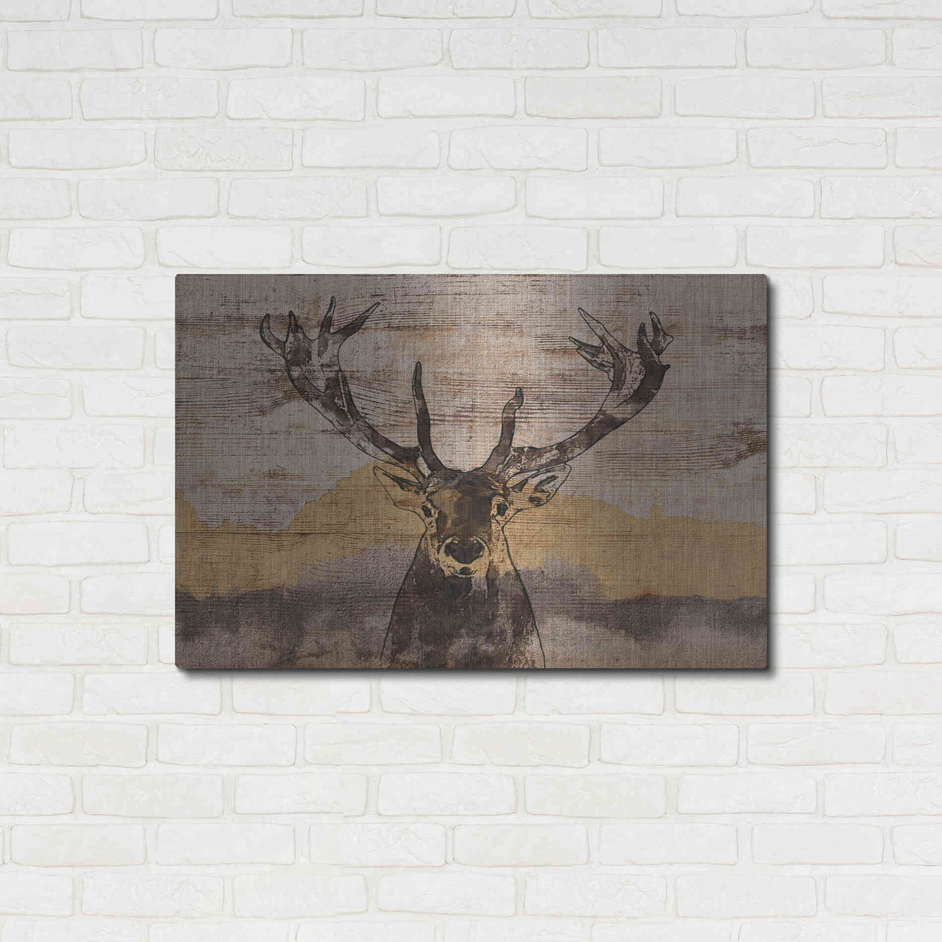 Luxe Metal Art 'White-Tailed Deer' by Irena Orlov, Metal Wall Art,36x24