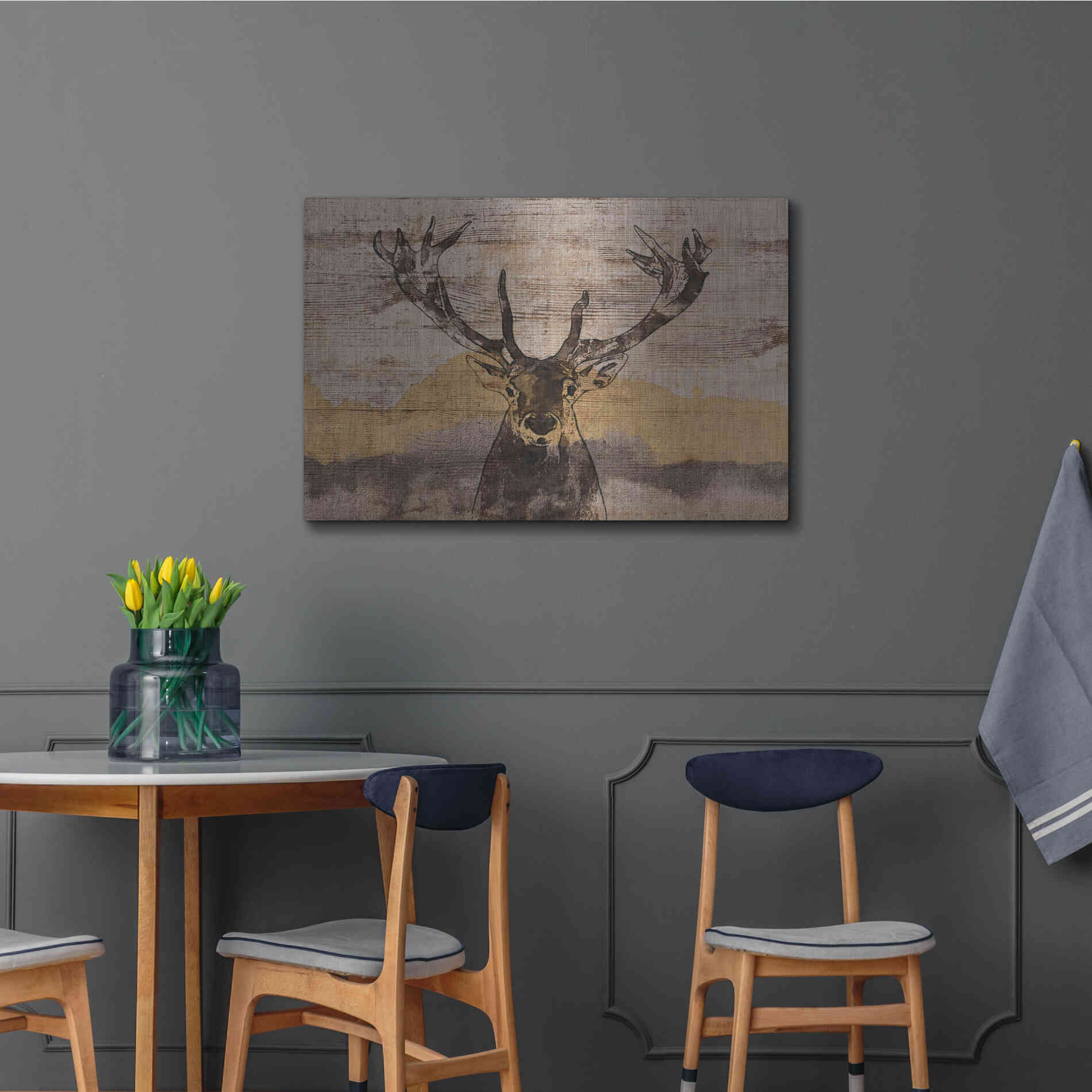 Luxe Metal Art 'White-Tailed Deer' by Irena Orlov, Metal Wall Art,36x24