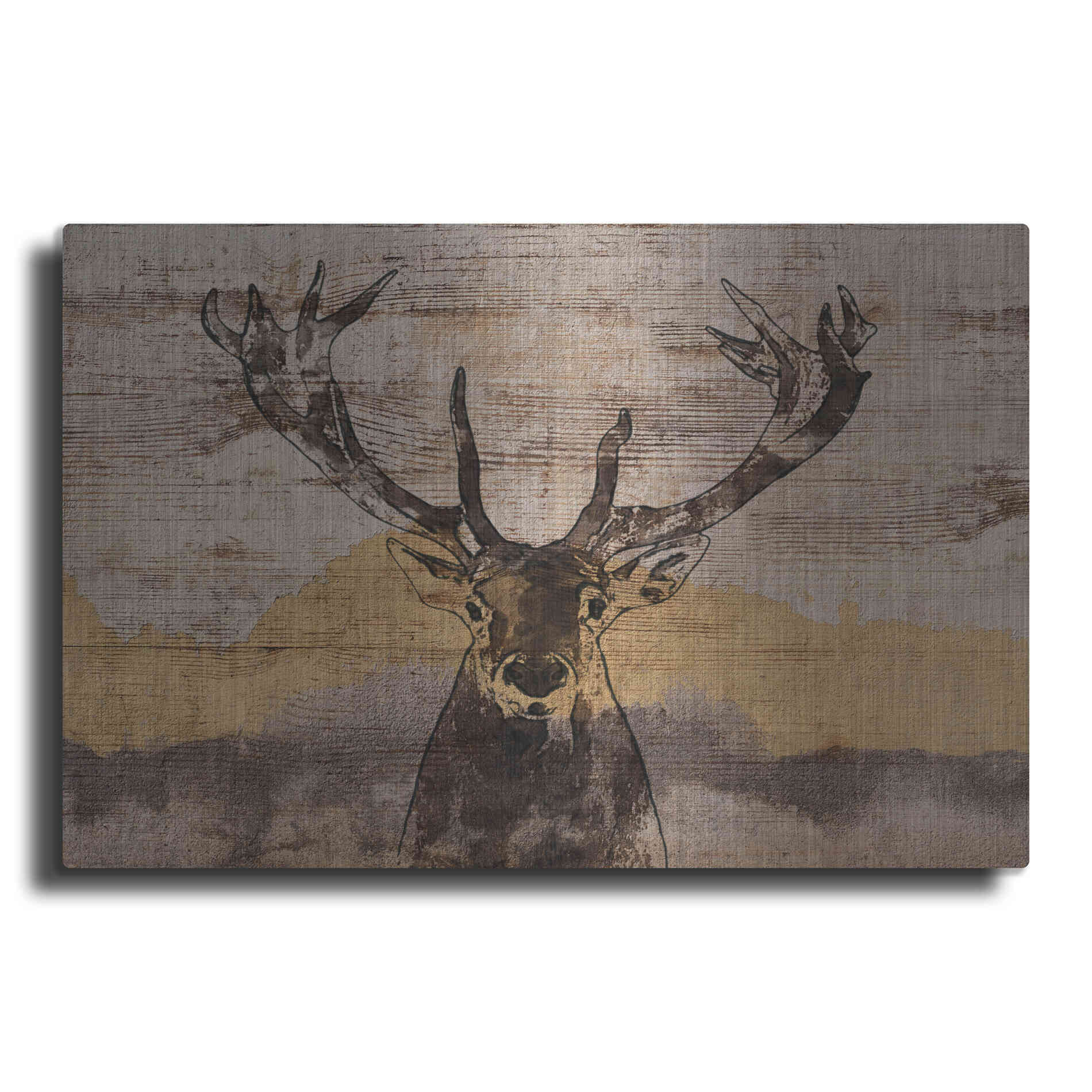 Luxe Metal Art 'White-Tailed Deer' by Irena Orlov, Metal Wall Art