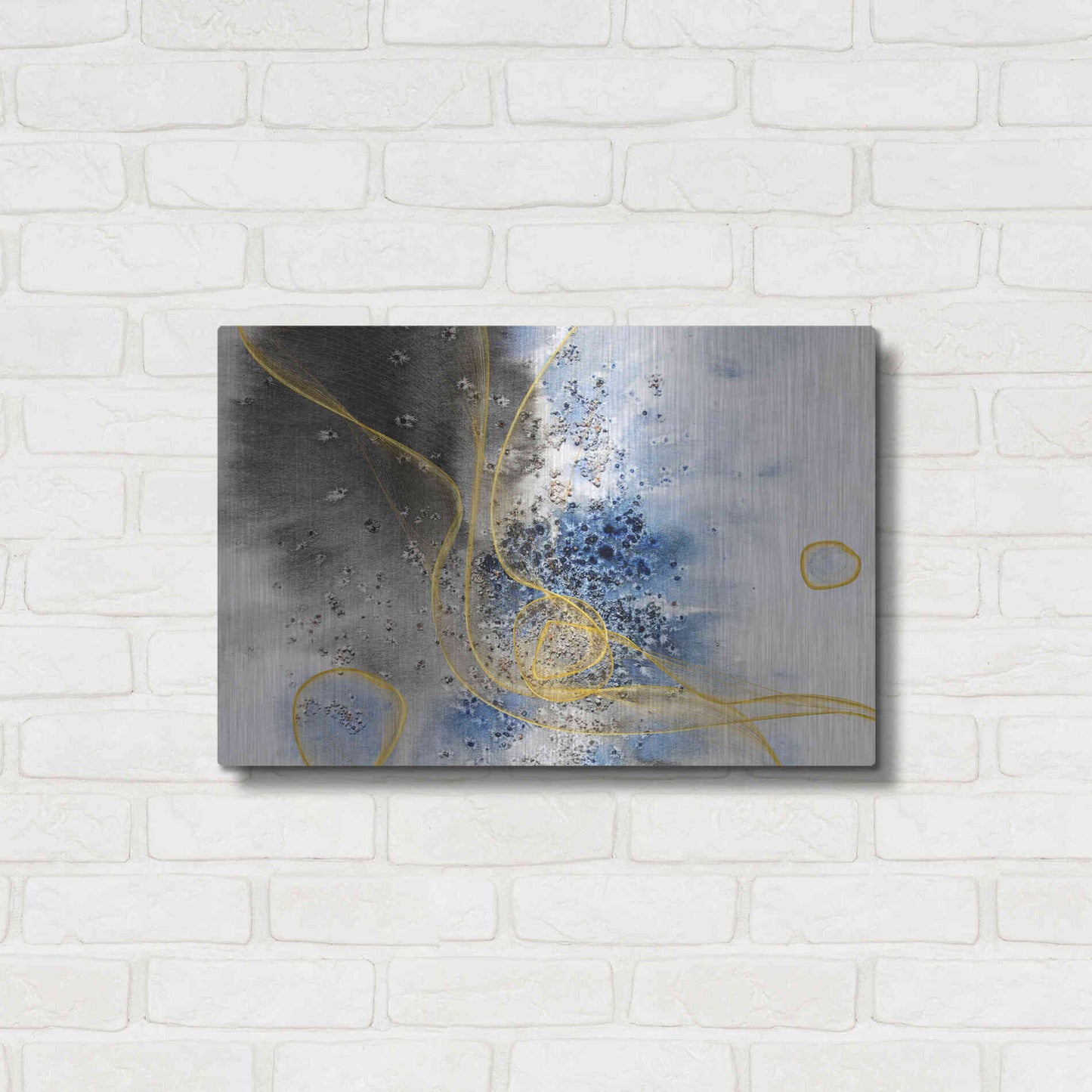 Luxe Metal Art 'Coastal Watercolor Abstract' by Irena Orlov, Metal Wall Art,24x16