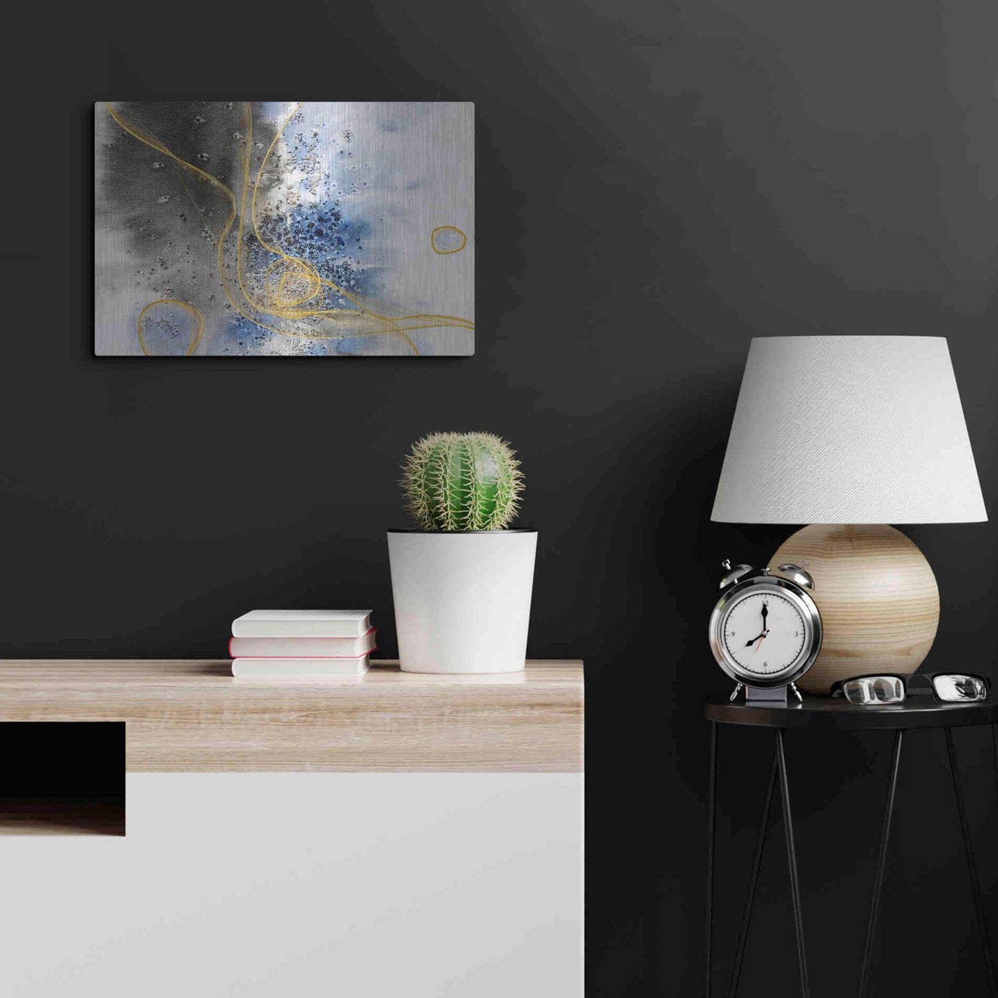 Luxe Metal Art 'Coastal Watercolor Abstract' by Irena Orlov, Metal Wall Art,24x16