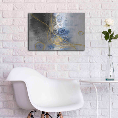 Luxe Metal Art 'Coastal Watercolor Abstract' by Irena Orlov, Metal Wall Art,24x16