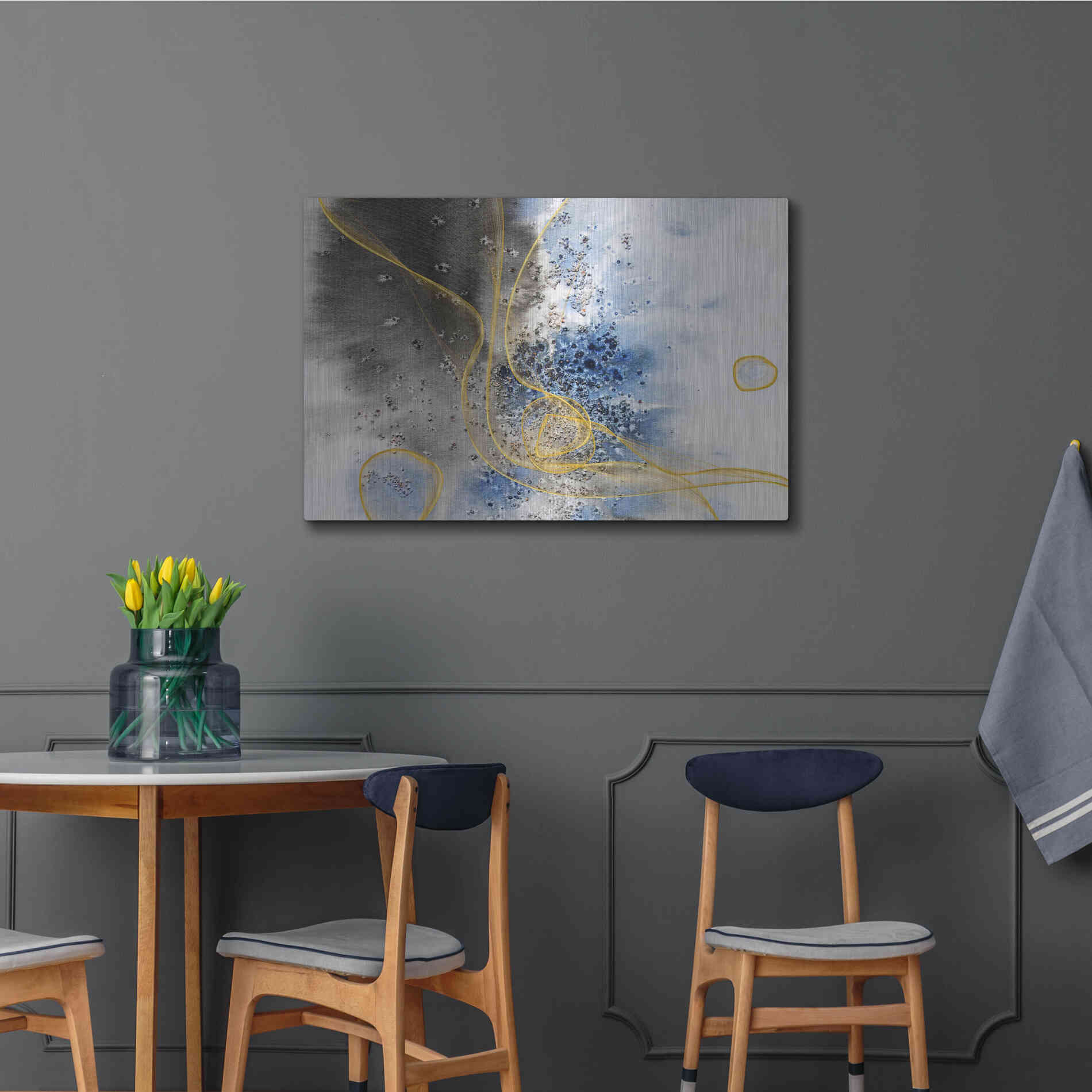 Luxe Metal Art 'Coastal Watercolor Abstract' by Irena Orlov, Metal Wall Art,36x24