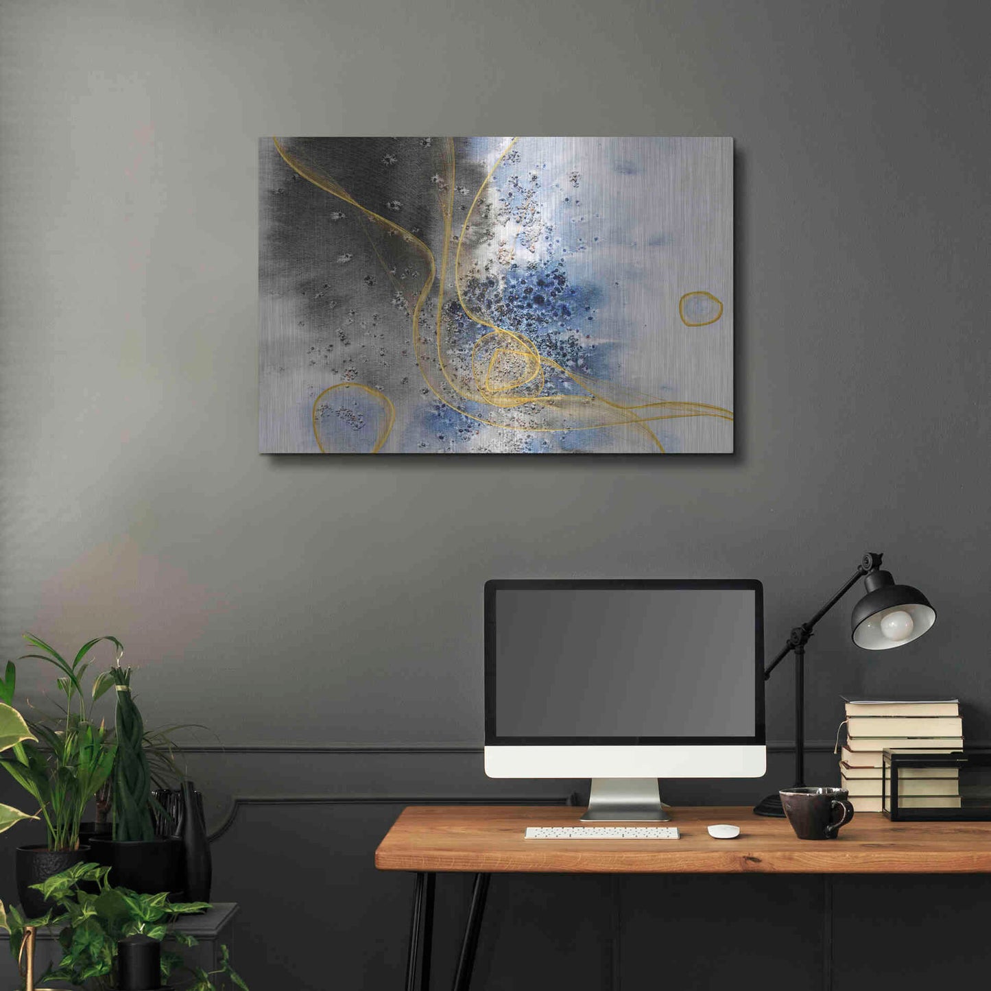 Luxe Metal Art 'Coastal Watercolor Abstract' by Irena Orlov, Metal Wall Art,36x24