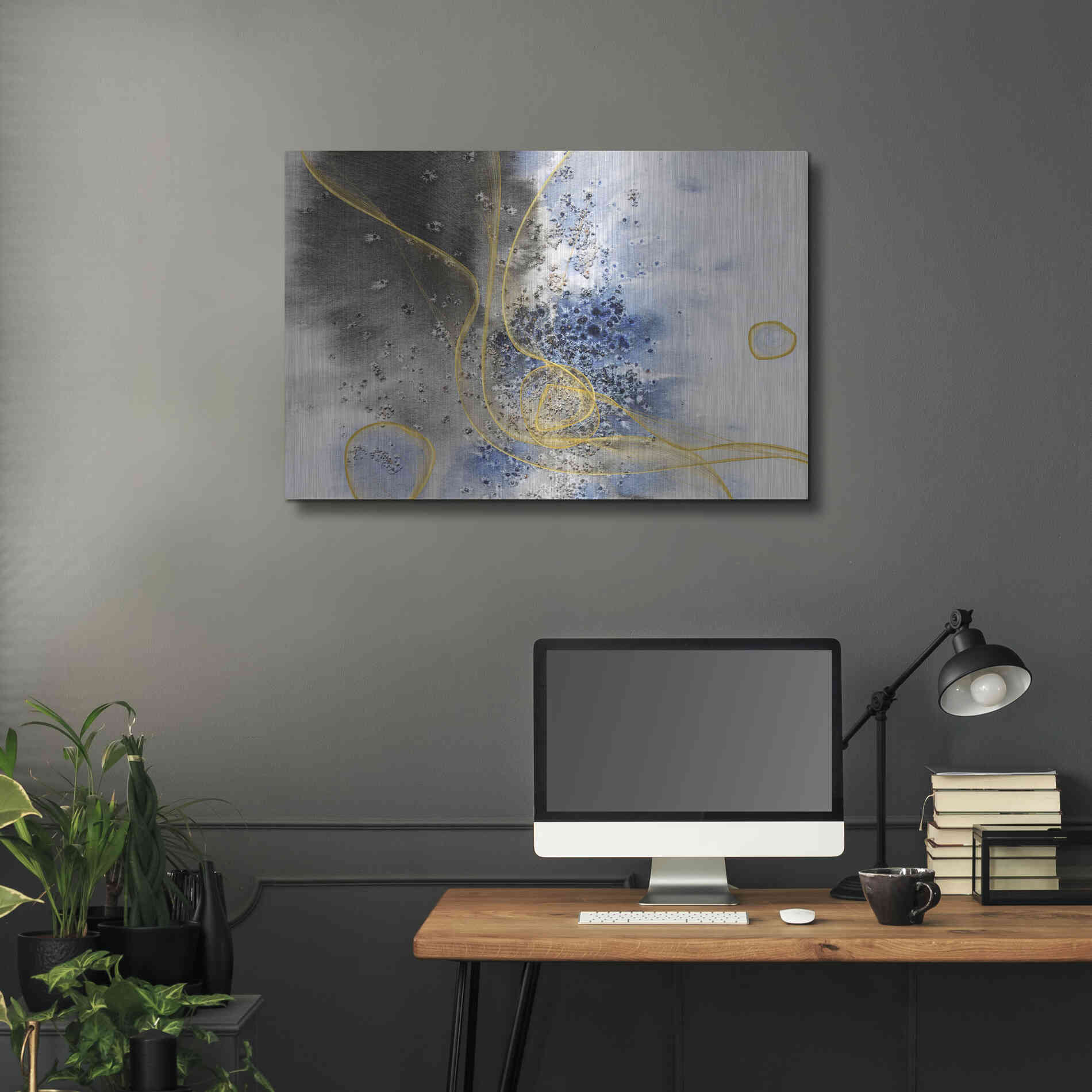 Luxe Metal Art 'Coastal Watercolor Abstract' by Irena Orlov, Metal Wall Art,36x24