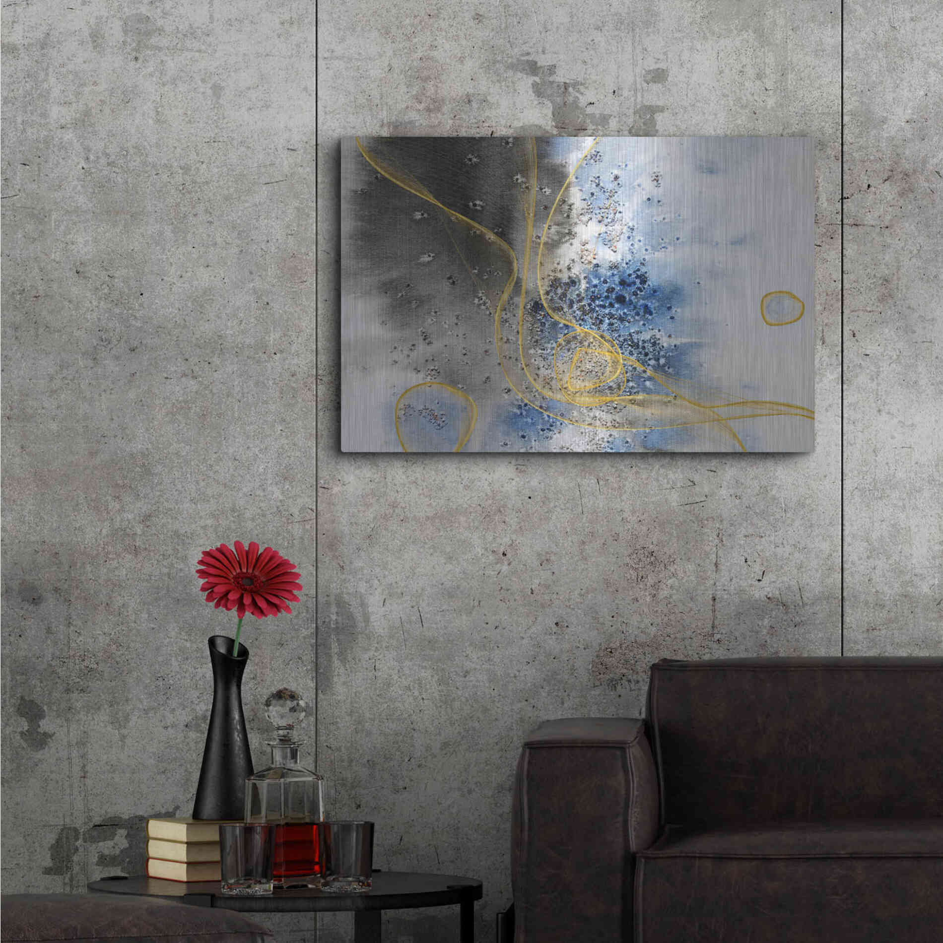 Luxe Metal Art 'Coastal Watercolor Abstract' by Irena Orlov, Metal Wall Art,36x24