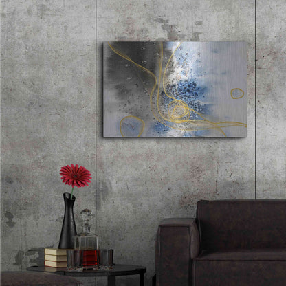 Luxe Metal Art 'Coastal Watercolor Abstract' by Irena Orlov, Metal Wall Art,36x24