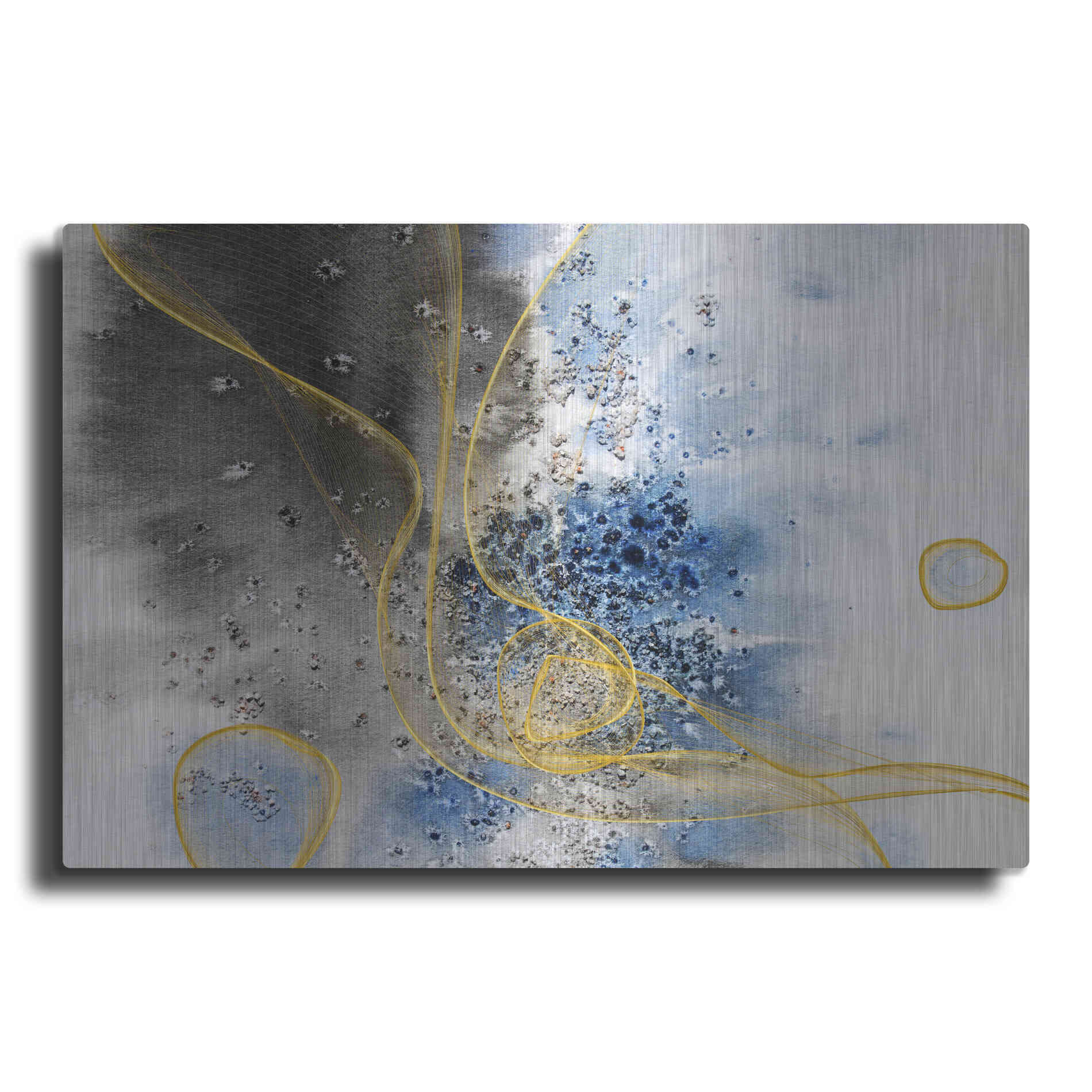 Luxe Metal Art 'Coastal Watercolor Abstract' by Irena Orlov, Metal Wall Art