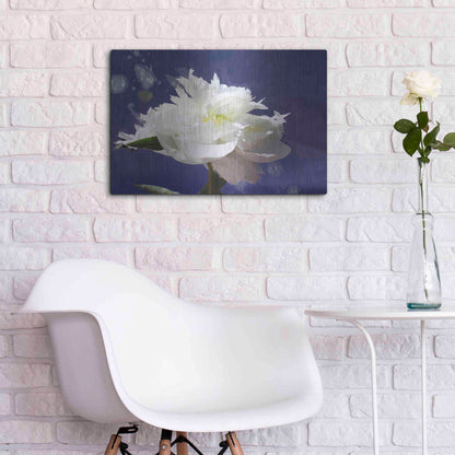 Luxe Metal Art 'White Peony-Scents of Heaven' by Irena Orlov, Metal Wall Art,24x16