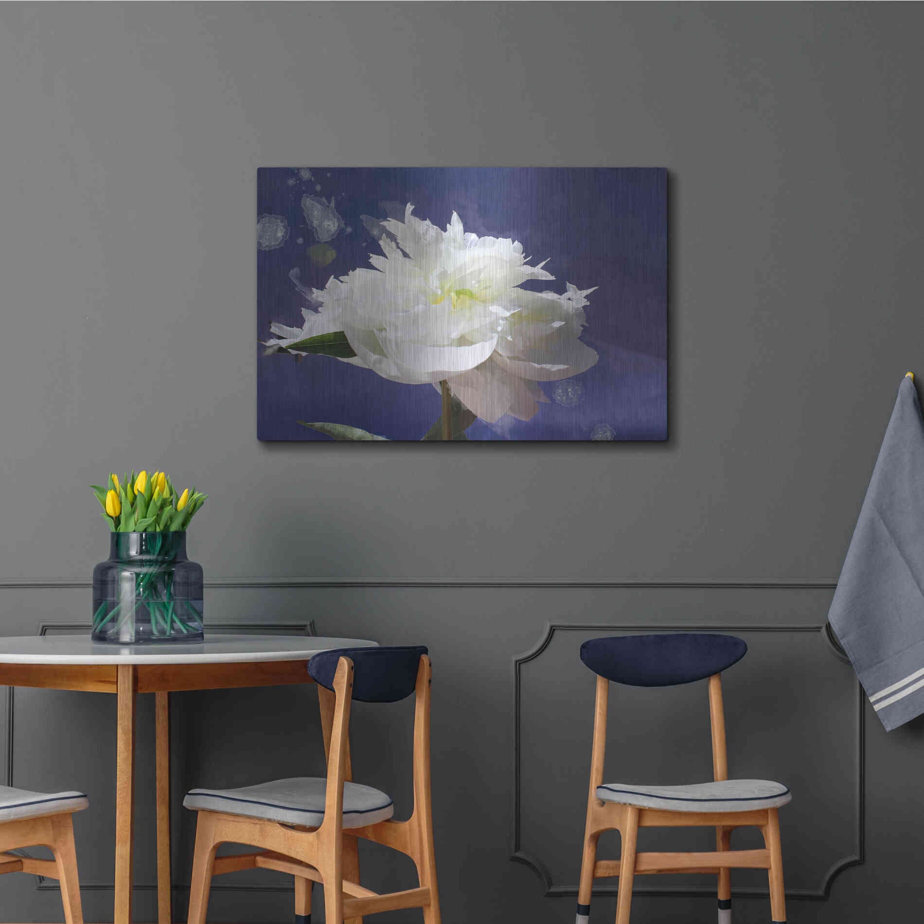 Luxe Metal Art 'White Peony-Scents of Heaven' by Irena Orlov, Metal Wall Art,36x24