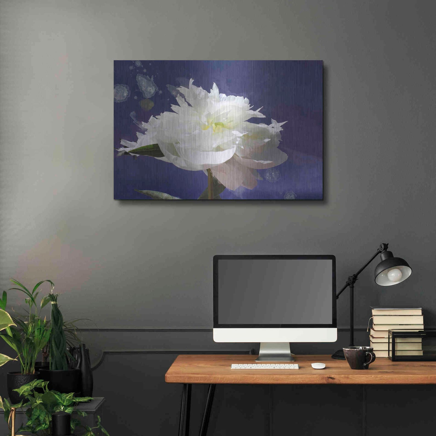 Luxe Metal Art 'White Peony-Scents of Heaven' by Irena Orlov, Metal Wall Art,36x24