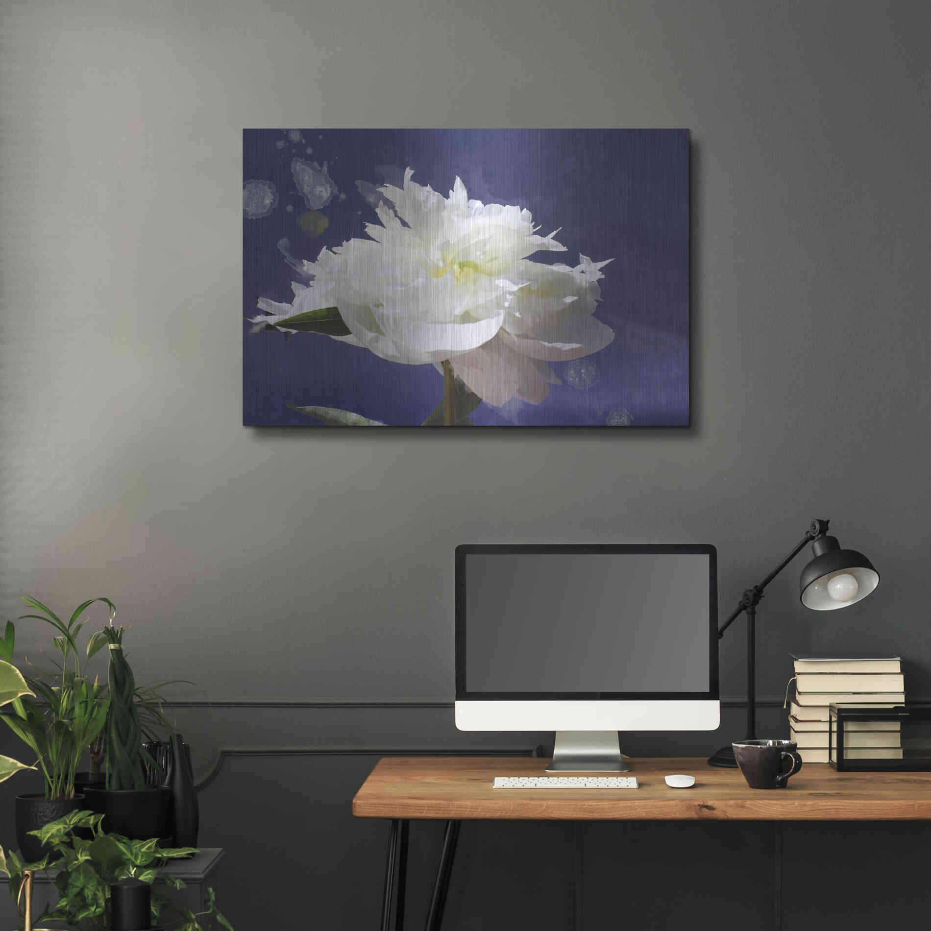 Luxe Metal Art 'White Peony-Scents of Heaven' by Irena Orlov, Metal Wall Art,36x24