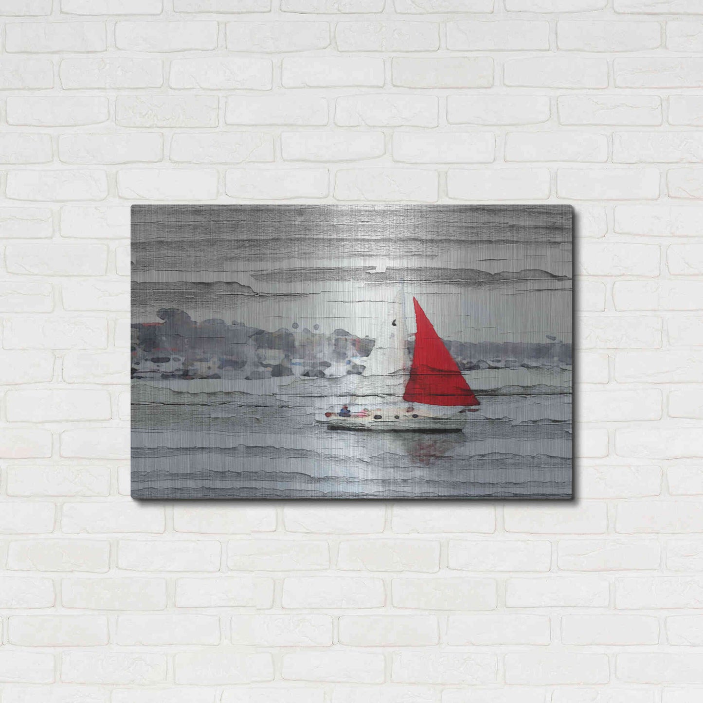Luxe Metal Art 'Scarlet Sails' by Irena Orlov, Metal Wall Art,36x24