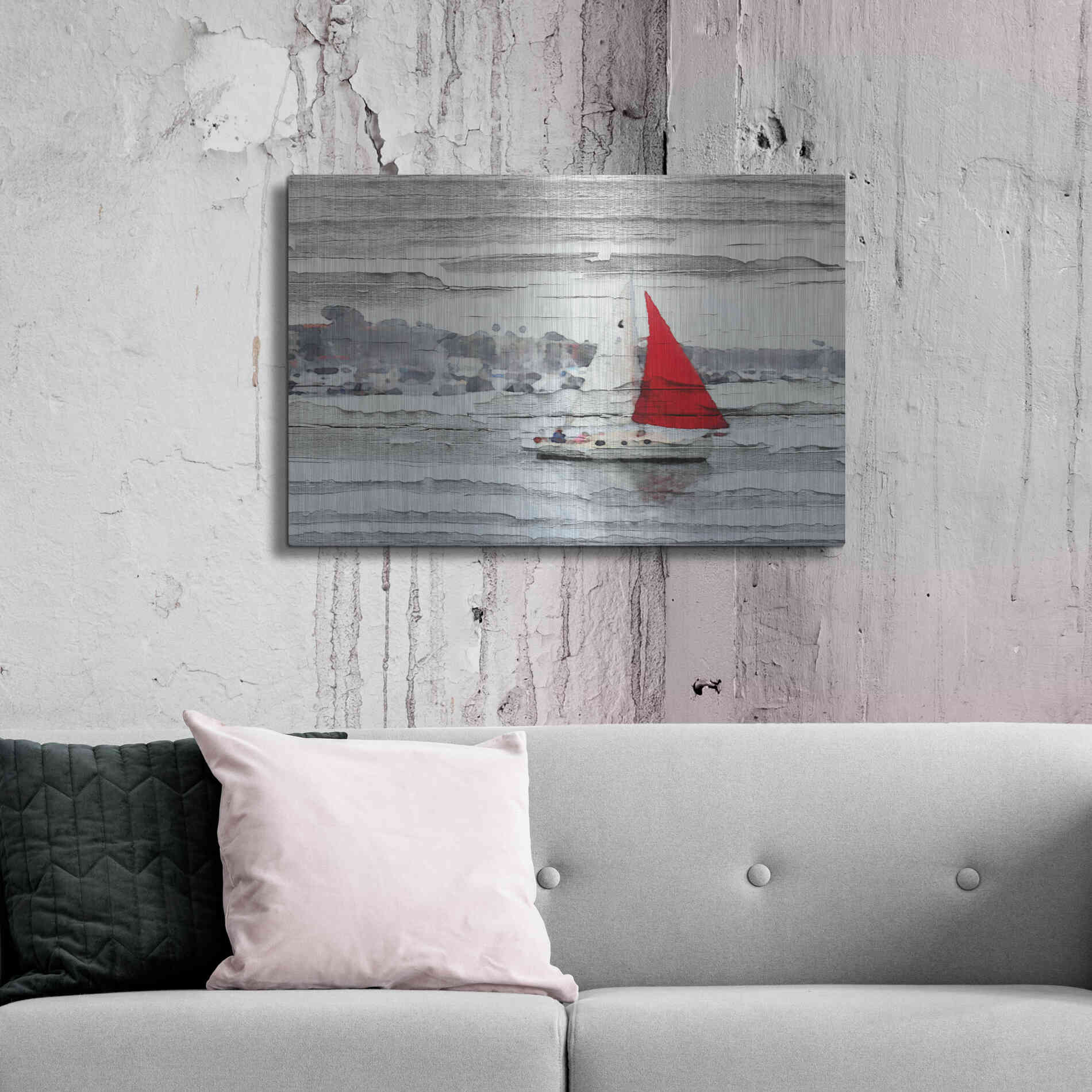 Luxe Metal Art 'Scarlet Sails' by Irena Orlov, Metal Wall Art,36x24