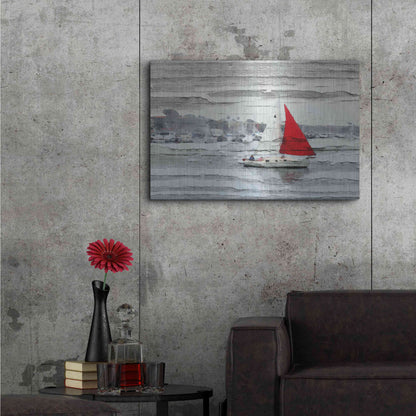 Luxe Metal Art 'Scarlet Sails' by Irena Orlov, Metal Wall Art,36x24