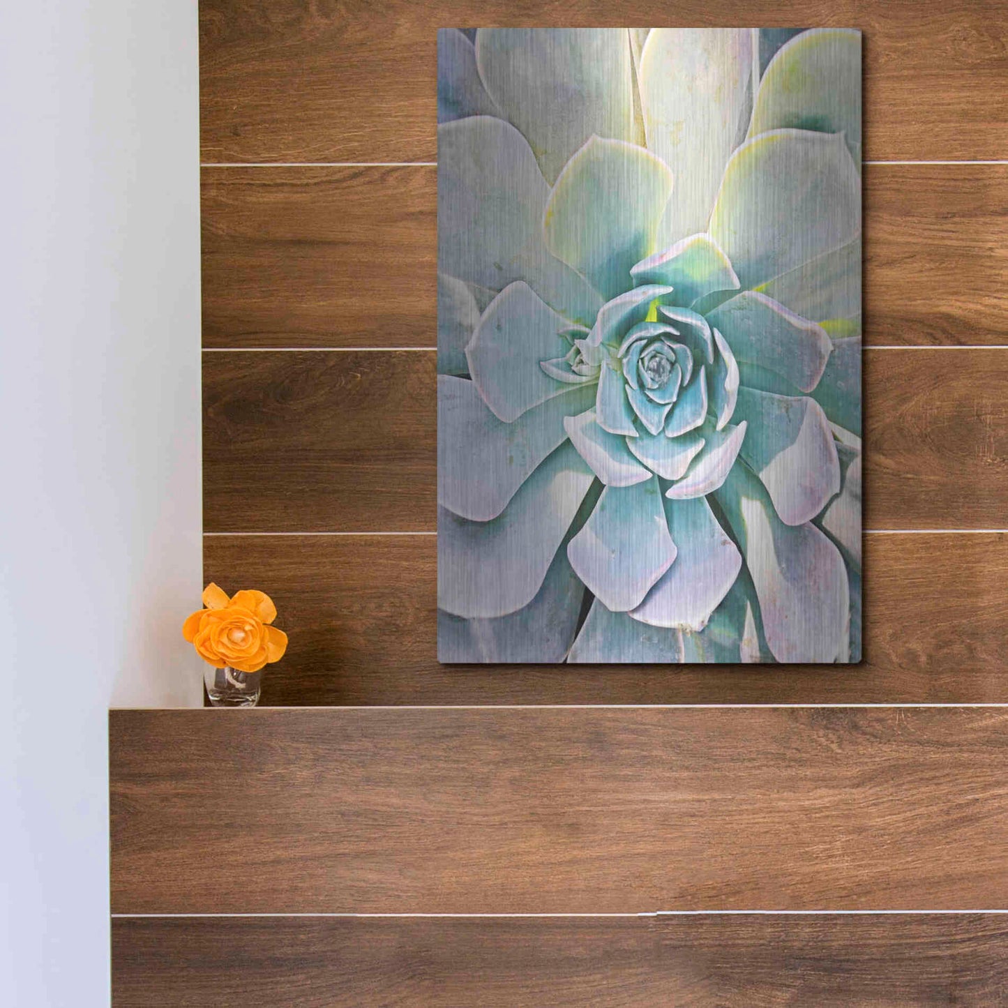 Luxe Metal Art 'Unique Succulent' by Irena Orlov, Metal Wall Art,12x16