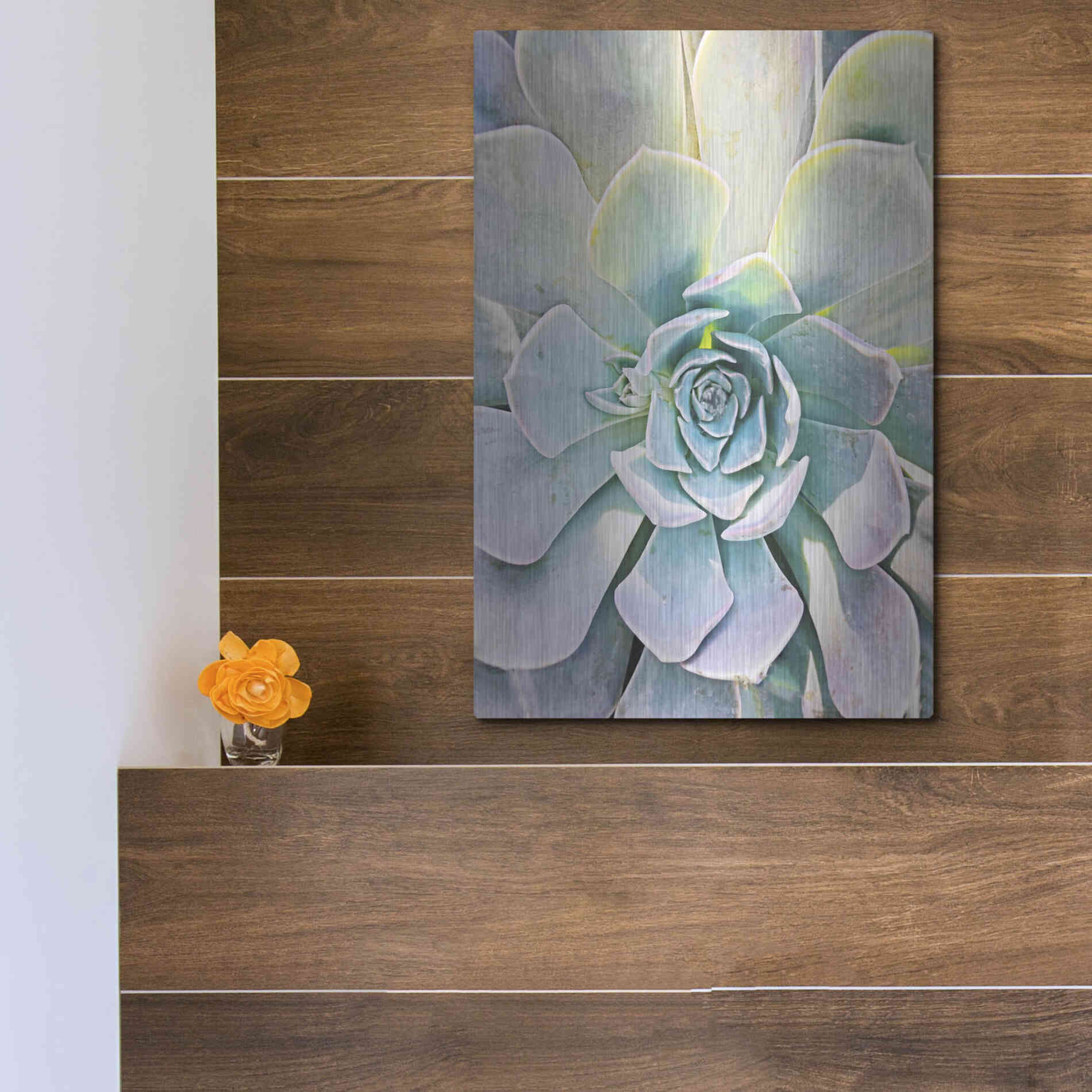 Luxe Metal Art 'Unique Succulent' by Irena Orlov, Metal Wall Art,12x16