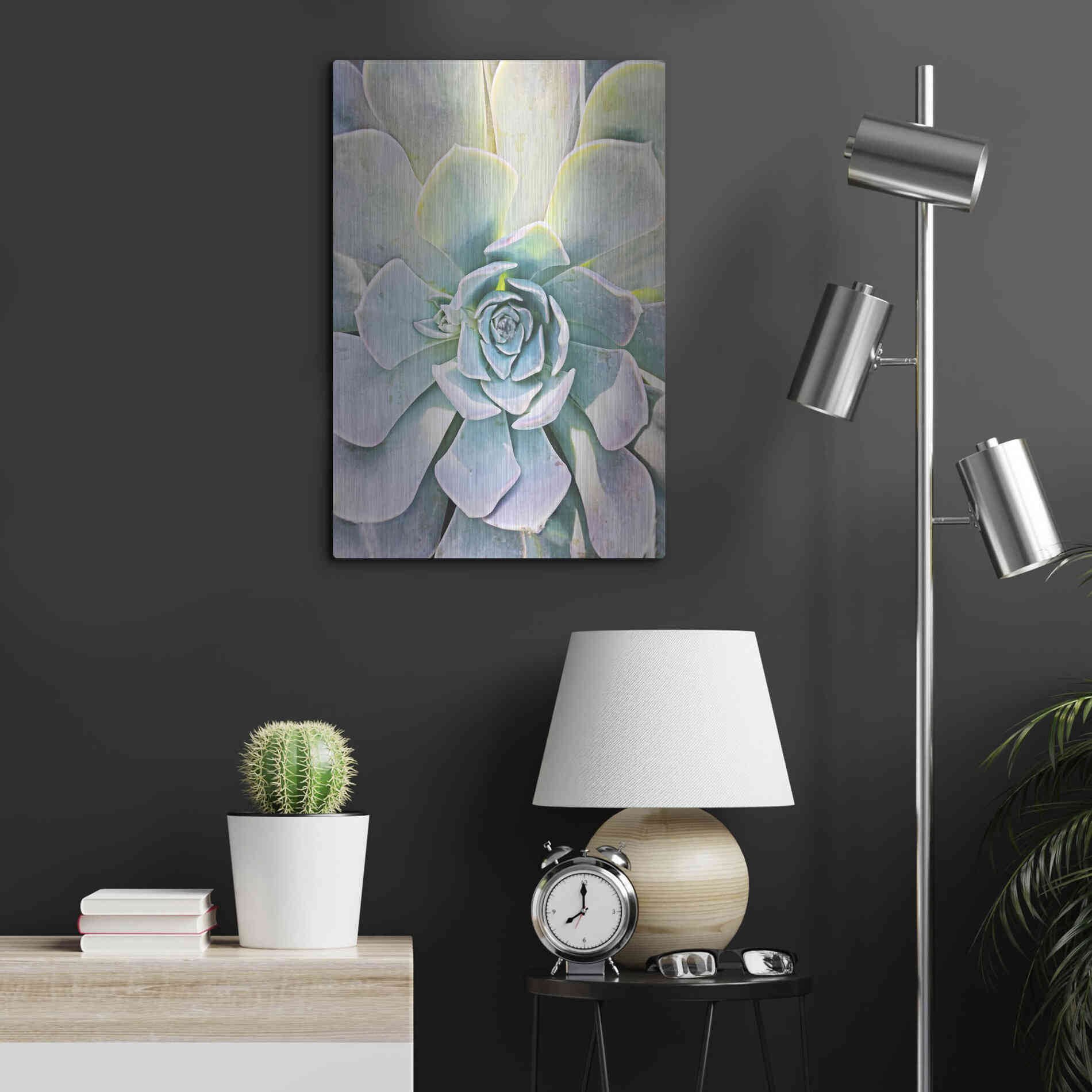 Luxe Metal Art 'Unique Succulent' by Irena Orlov, Metal Wall Art,16x24